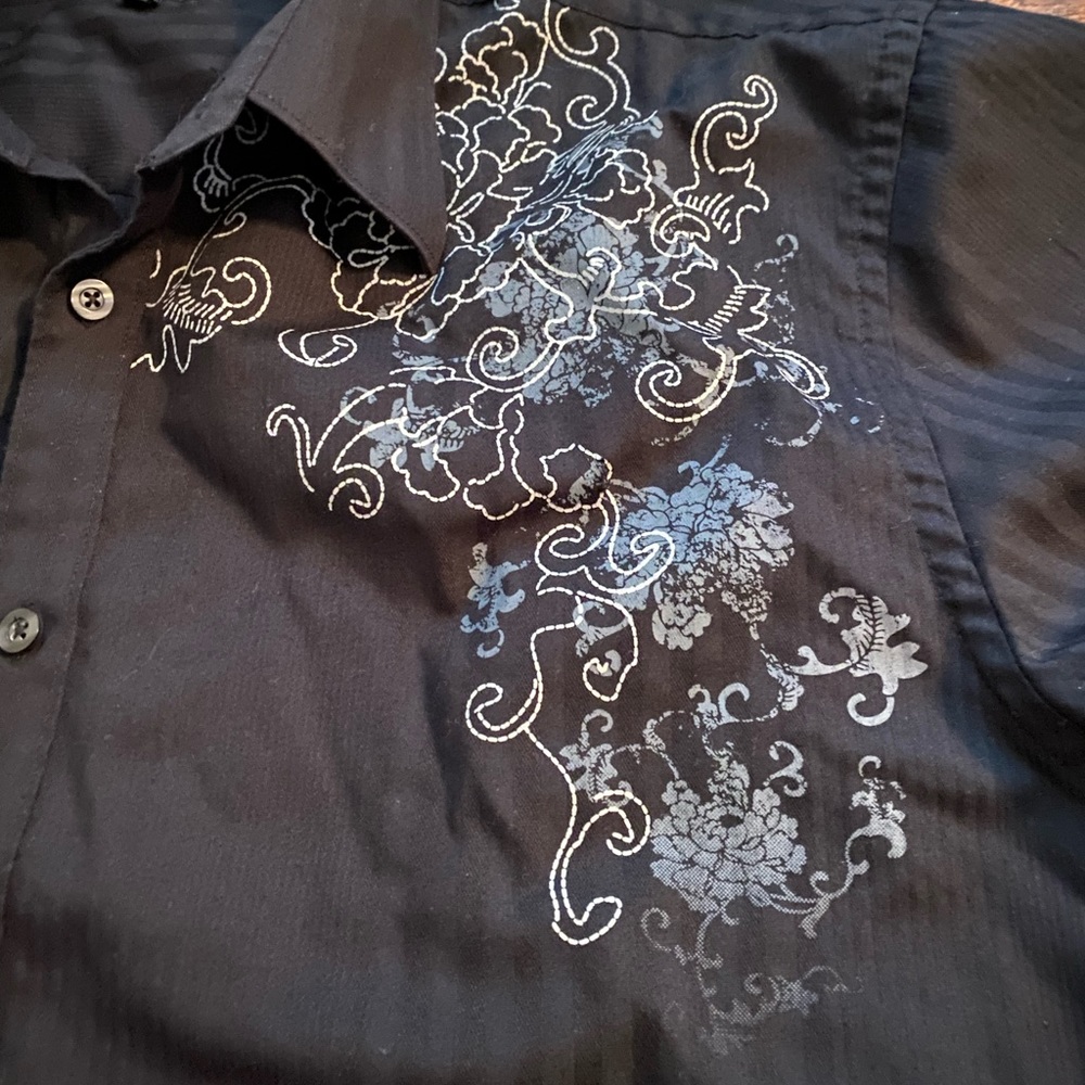 Men’s Black Button Up Shirt - Picture 2 of 6